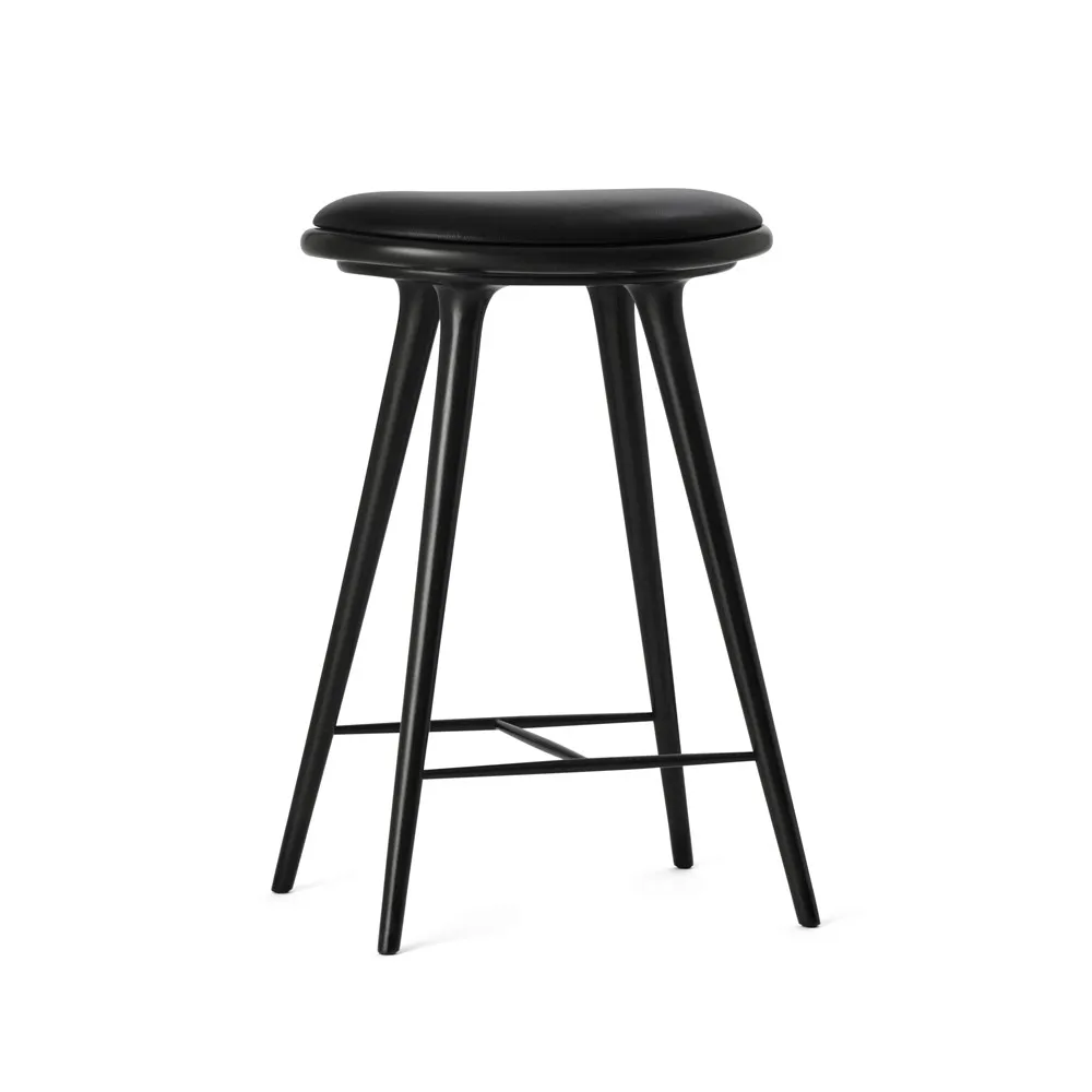 메이터 하이 바스툴 로우 69 cm, leather black, black stained beech stand Mater | 메이터