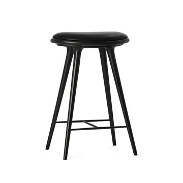 메이터 하이 바스툴 로우 69 cm - leather black, black stained beech stand - Mater | 메이터