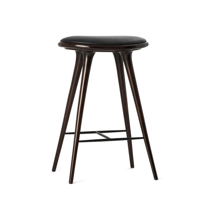 메이터 하이 바스툴 로우 69 cm - leather black, brown stained beech stand - Mater | 메이터