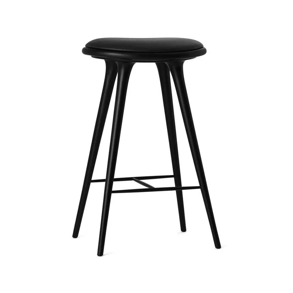 메이터 하이 바스툴 하이 74 cm, leather black, black stained beech stand Mater | 메이터
