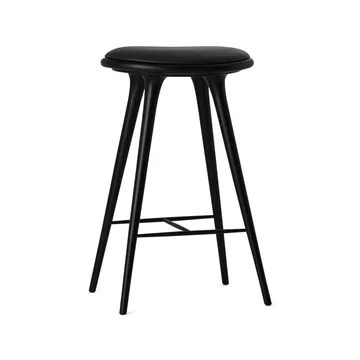 메이터 하이 바스툴 하이 74 cm - leather black, black stained beech stand - Mater | 메이터