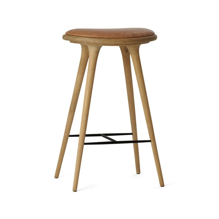 메이터 하이 바스툴 하이 74 cm - leather natural, soap-finished oak stand - Mater | 메이터