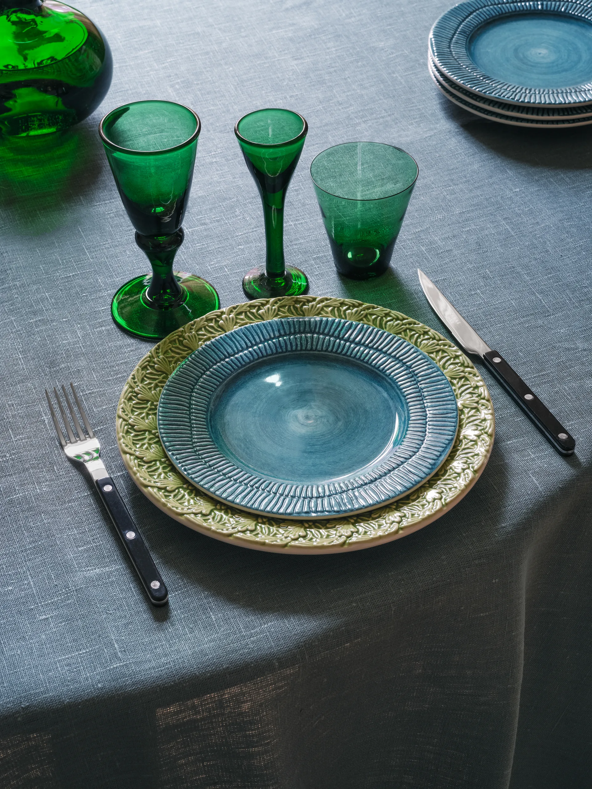 스트라이프 접시 Ø21 cm, Ocean Mateus | 마테우스