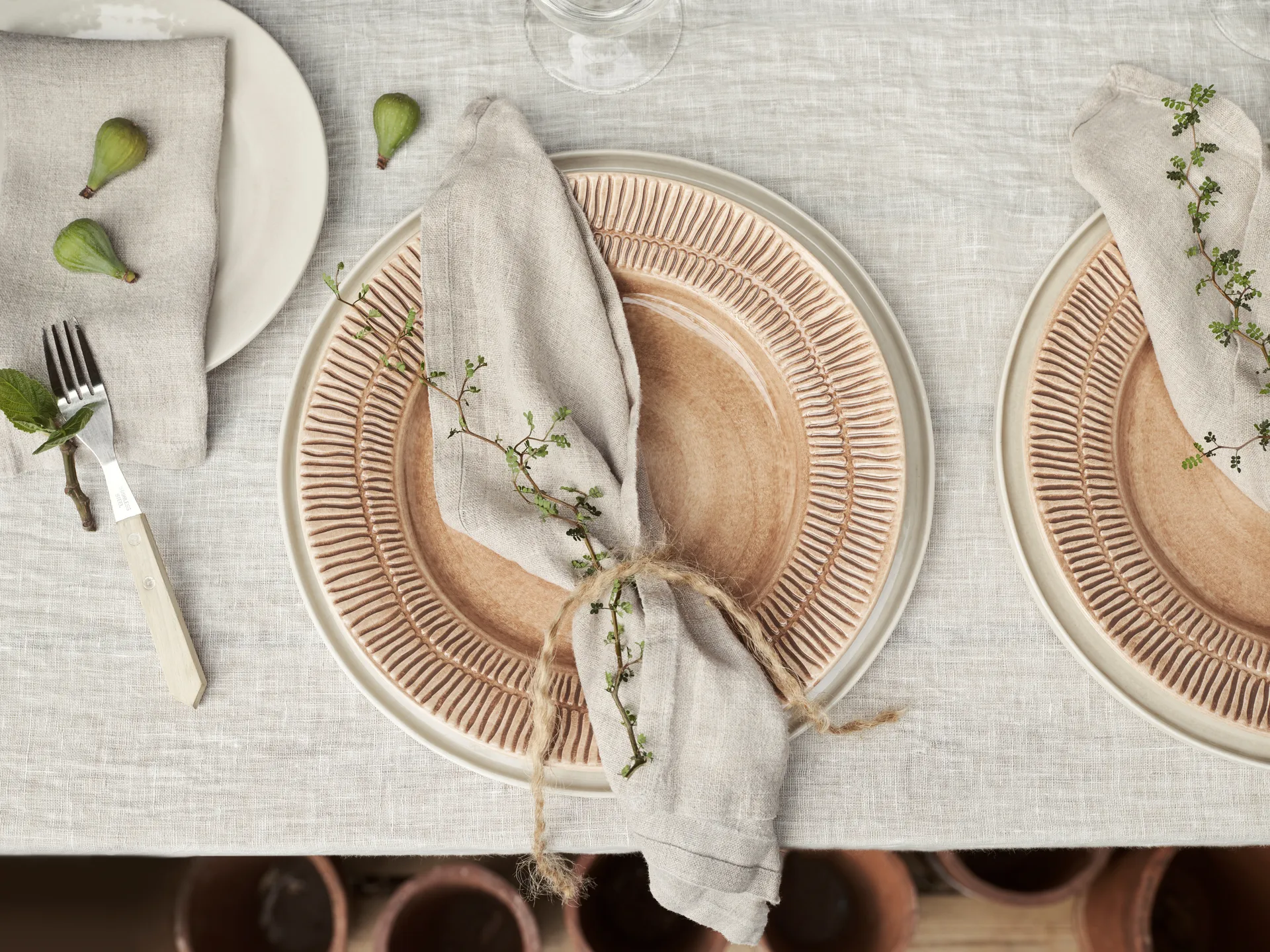 스트라이프 접시 Ø28 cm, cinnamon Mateus | 마테우스