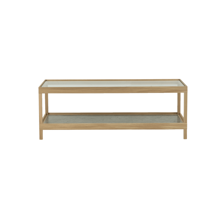 이마 커피 테이블 125x50 cm - White pigmented matt-lacquered oak, limestone - Mavis