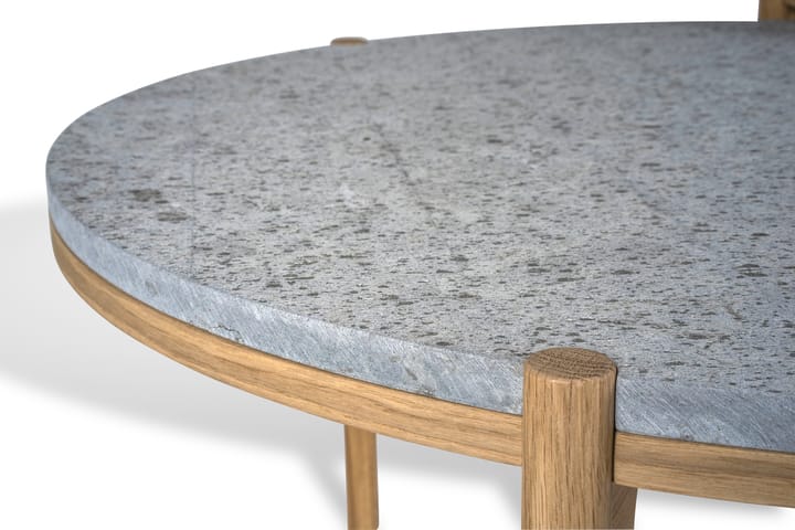 돈도 사이드 테이블 화이트 피그먼티드 오크 Ø45 cm, Honed limestone Mavis