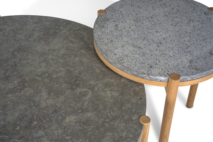 돈도 사이드 테이블 화이트 피그먼티드 오크 Ø45 cm, Honed limestone Mavis