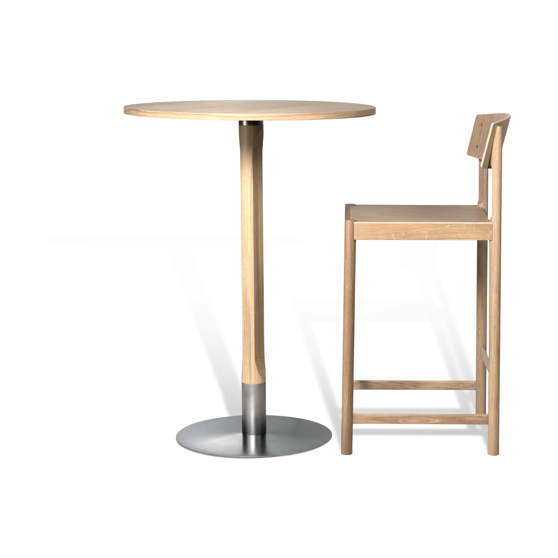 로드 바 테이블 Ø70 cm, White pigmented matte lacquered oak Mavis