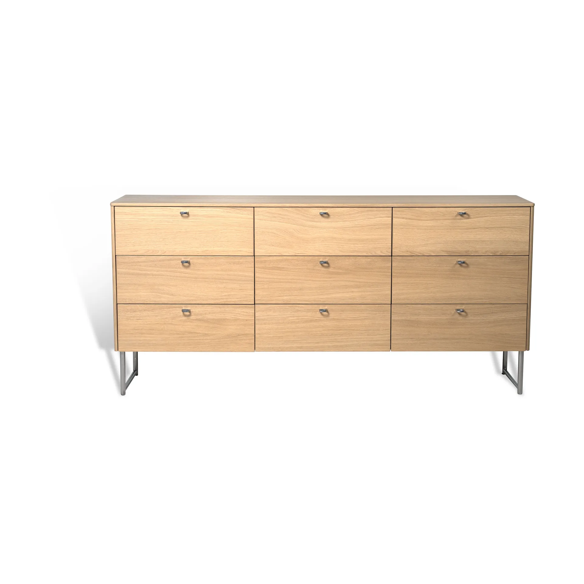 데우스 9단 서랍장, White pigmented matte lacquered oak Mavis