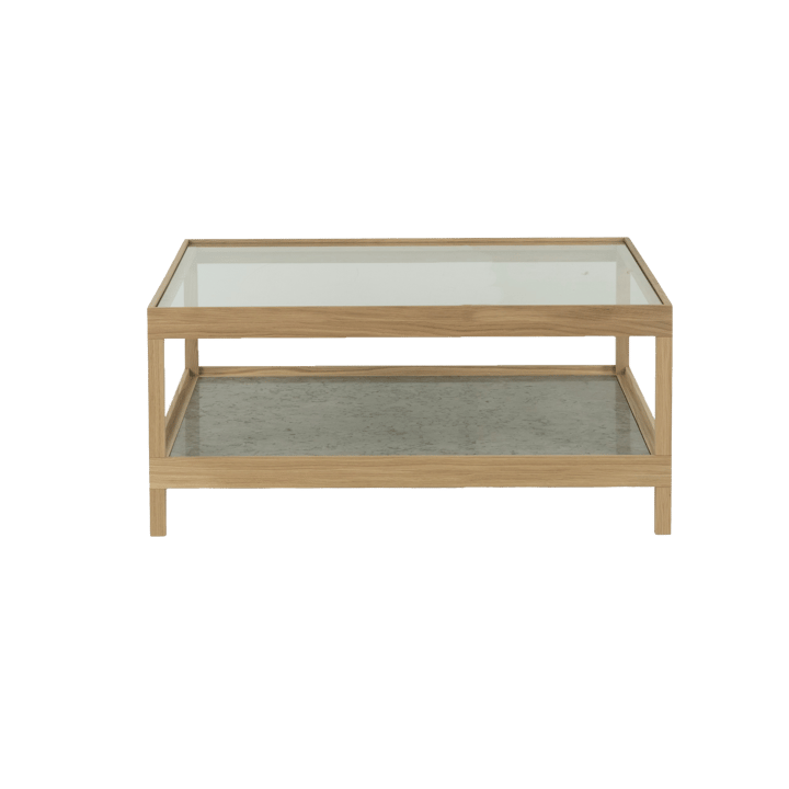 이마 커피 테이블 90x90 cm - White pigmented, matte lacquered oak, limestone - Mavis