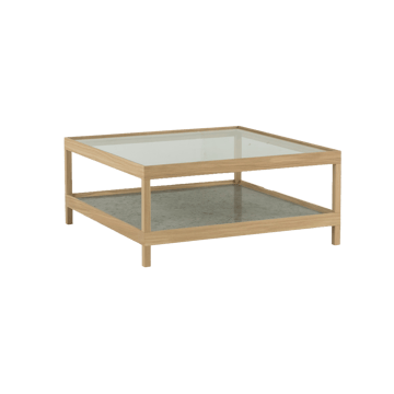 이마 커피 테이블 90x90 cm - White pigmented, matte lacquered oak, limestone - Mavis