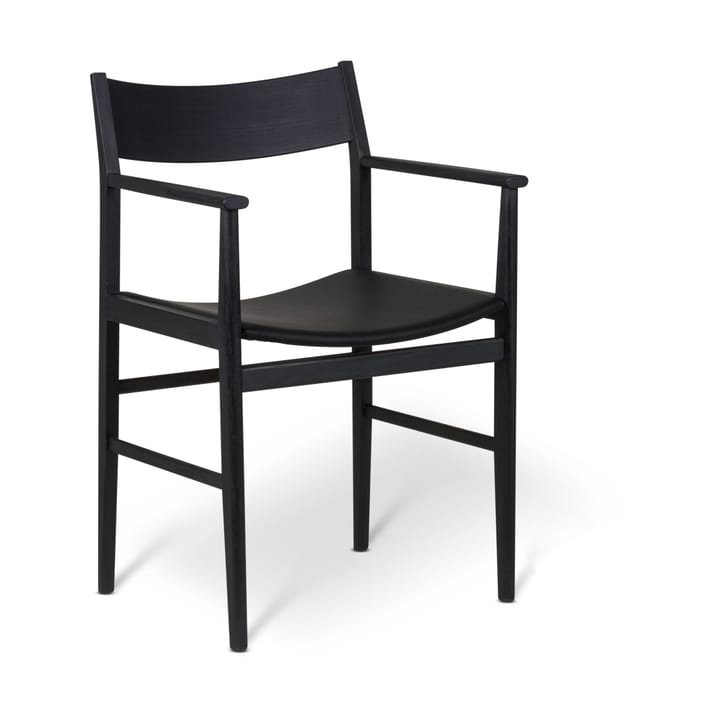 시자 암체어 - Black stained ash - leather seat - Mavis