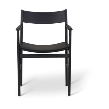 시자 암체어 - Black stained ash - leather seat - Mavis