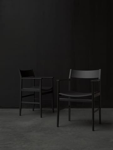 시자 암체어 - Black stained ash - leather seat - Mavis