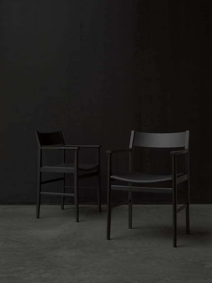 시자 암체어, Black stained ash - leather seat Mavis