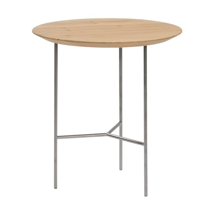 트리베카 사이드 테이블 - oak lacquer, satin chrome legs, ø47 cm - Mavis