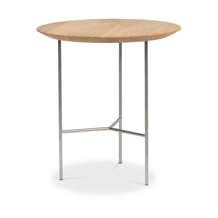 트리베카 사이드 테이블 - oak oil rustic, satin-chromed legs, ø47 cm - Mavis