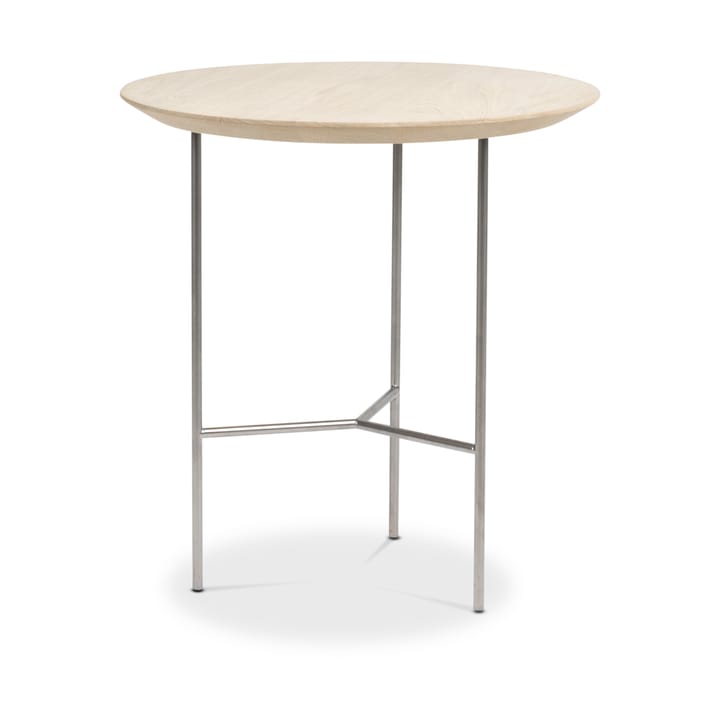 트리베카 사이드 테이블 - oak soap-rubbed rustic, satin chrome legs, ø47 cm - Mavis