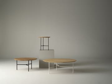 트리베카 사이드 테이블 - oak soap-rubbed rustic, satin chrome legs, ø47 cm - Mavis