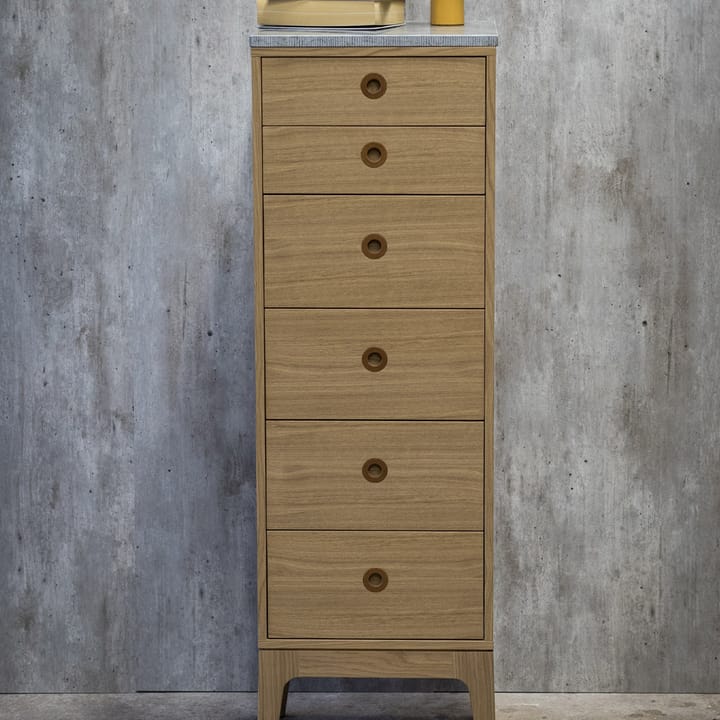헬비켄 슬림 서랍장, oak whitepigment, 6 drawers Mavis