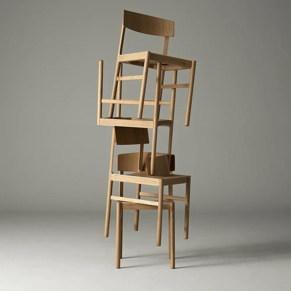 레드 체어, White pigmented matte lacquered oak Mavis