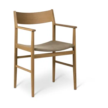 시자 암체어 - White pigmented oak-linen seat - Mavis
