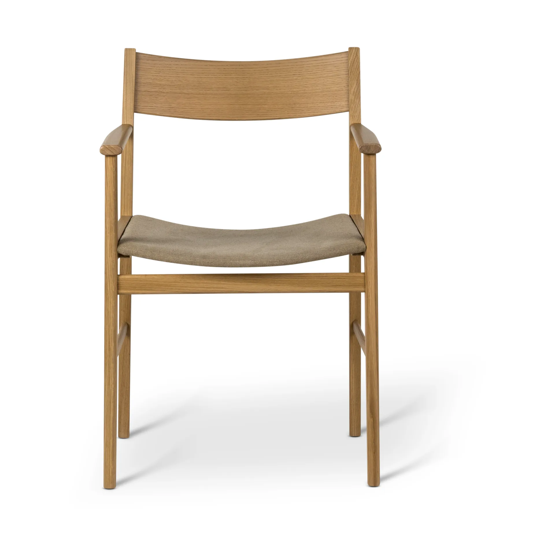 시자 암체어, White pigmented oak-linen seat Mavis