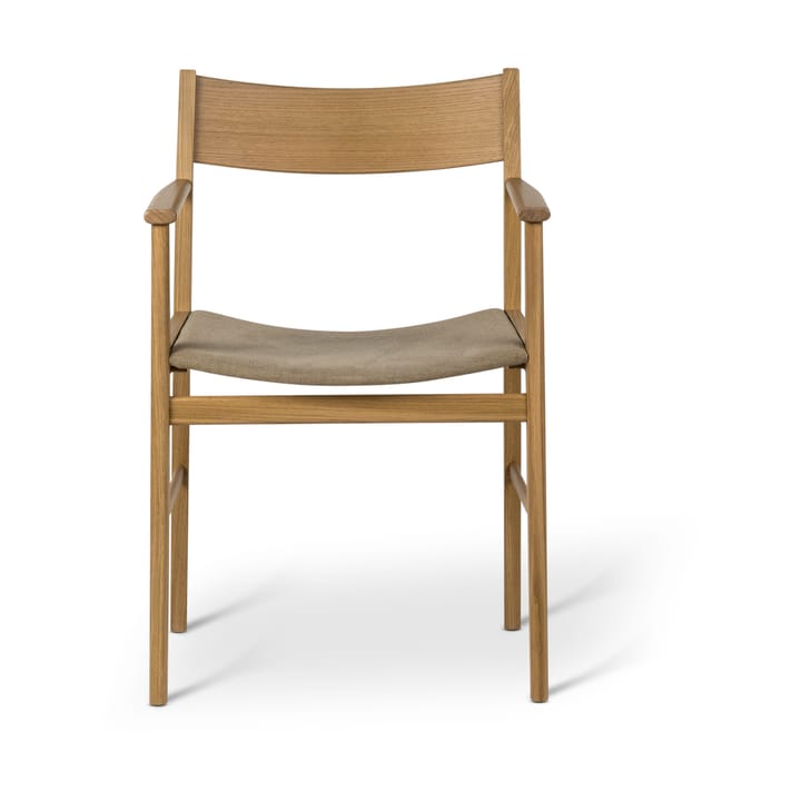 시자 암체어, White pigmented oak-linen seat Mavis