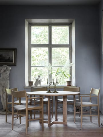 시자 암체어 - White pigmented oak-linen seat - Mavis