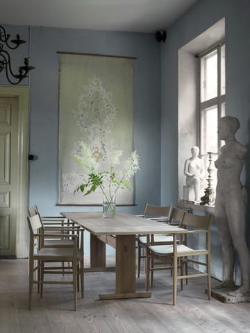 시자 암체어 - White pigmented oak-linen seat - Mavis