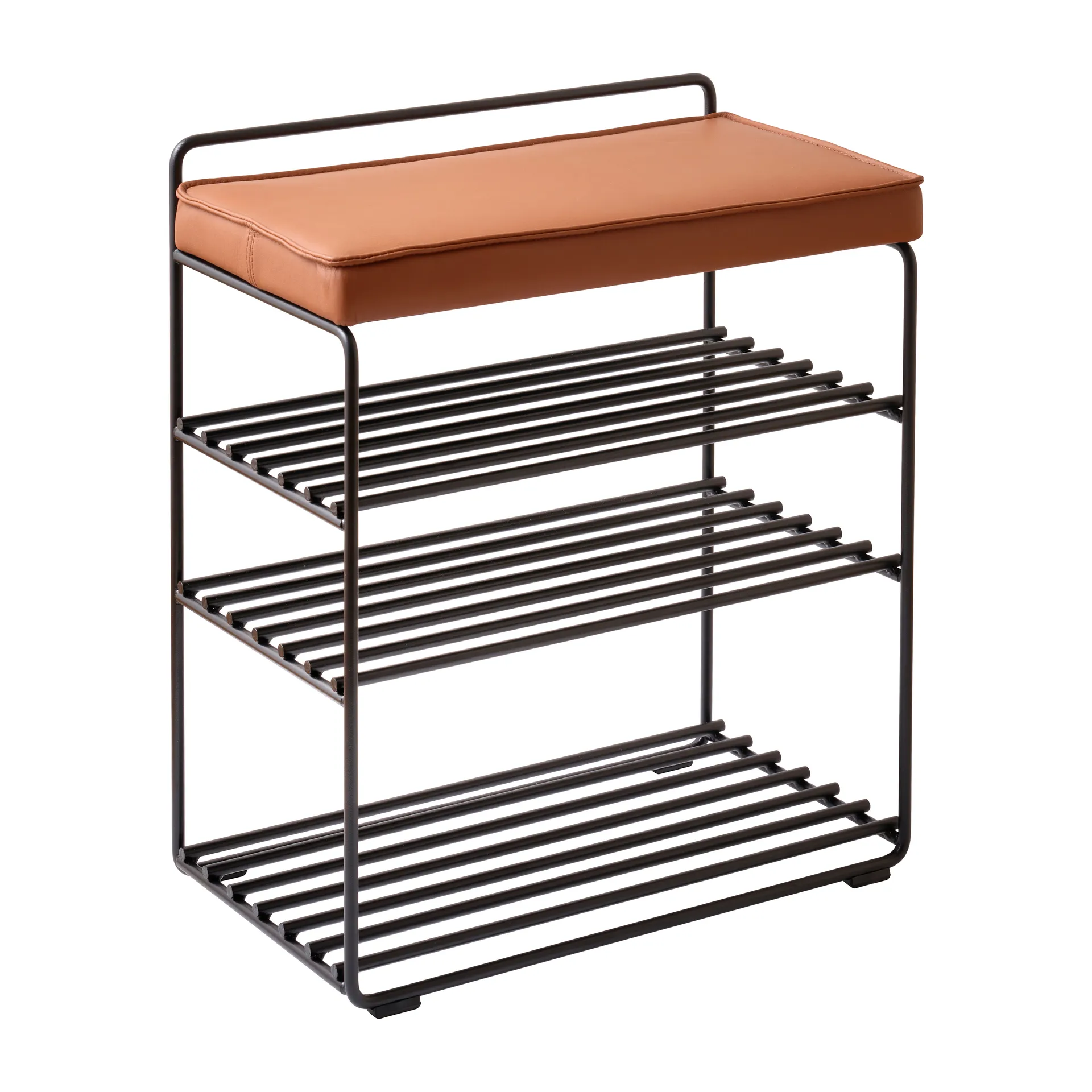 로워 이스트 시트 선반-스툴 50x28x58 cm, Black-cognac leather Maze | 메이즈