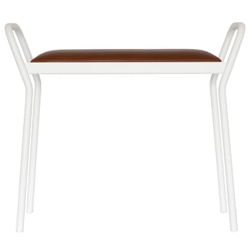 애니원 Anyone 스툴 - White with vintage cognac leather - Maze | 메이즈