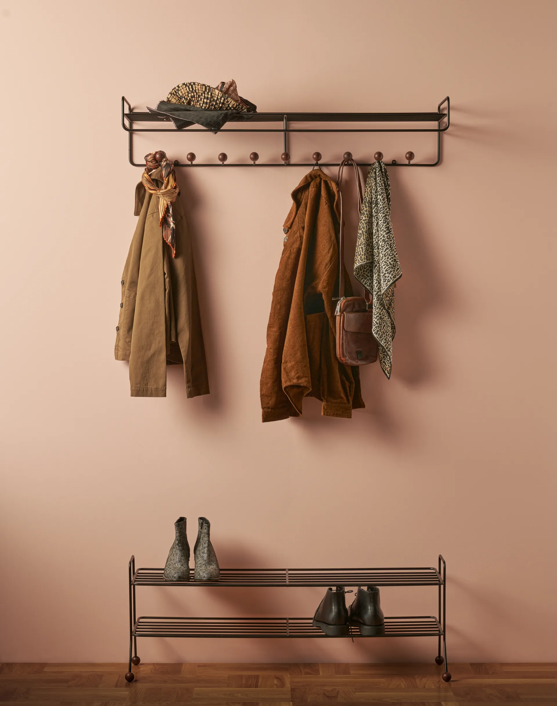 빌 모자 선반 L, Black-dark-brown Maze | 메이즈