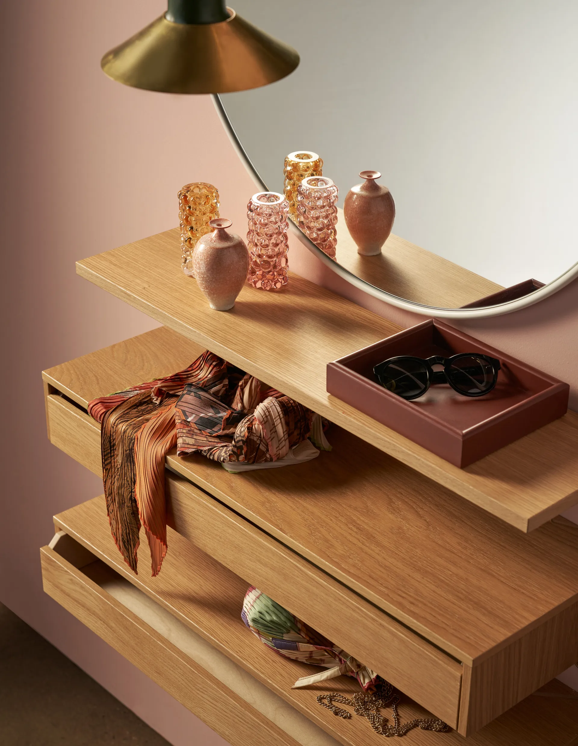 피타고라스 서랍 L, oak Maze | 메이즈