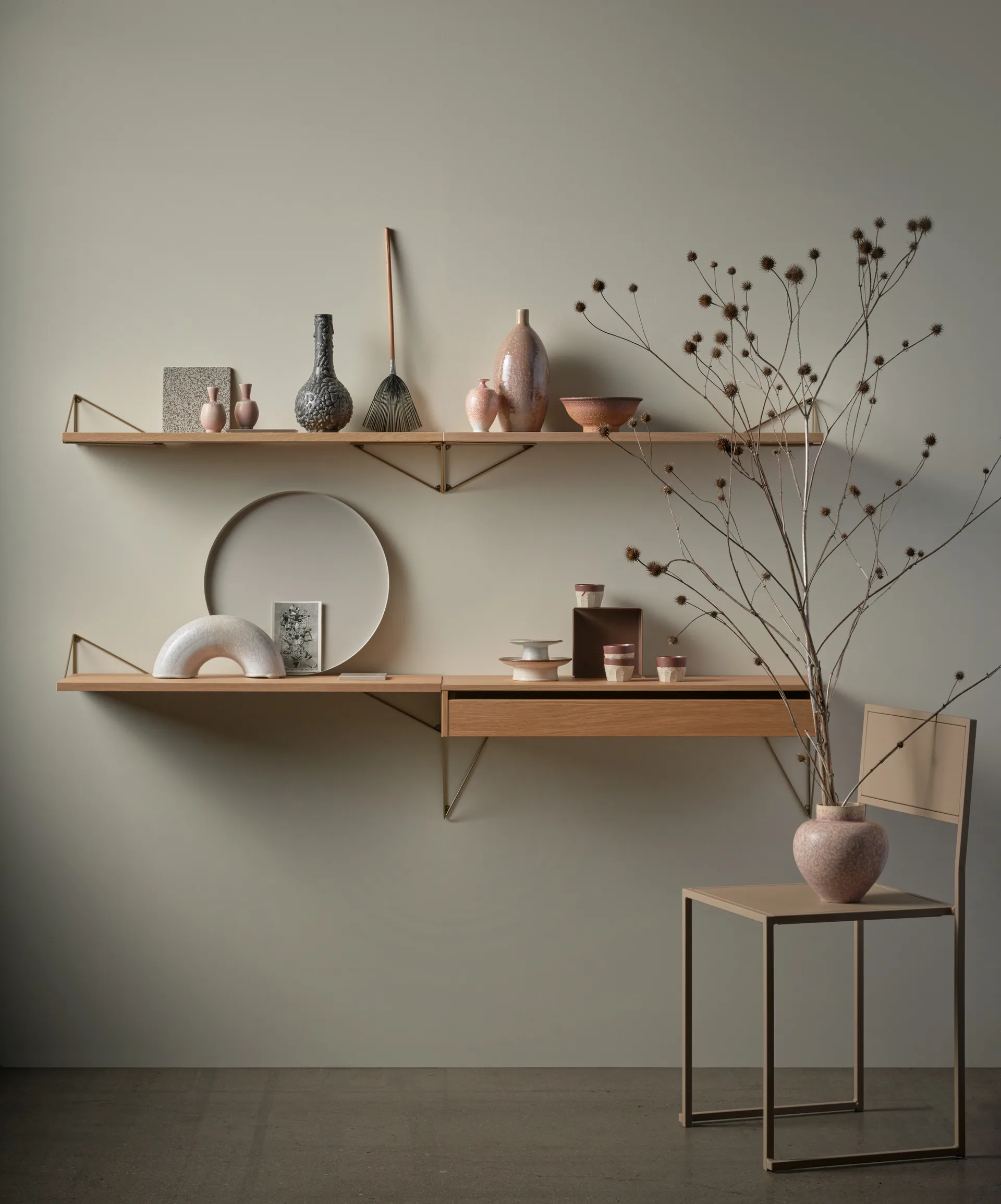 피타고라스 서랍 L, oak Maze | 메이즈