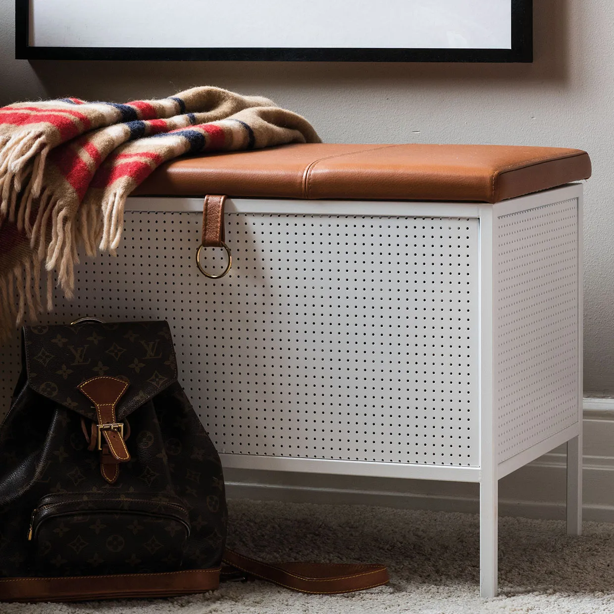 프랭크 수납 벤치, White-Cognac Maze | 메이즈