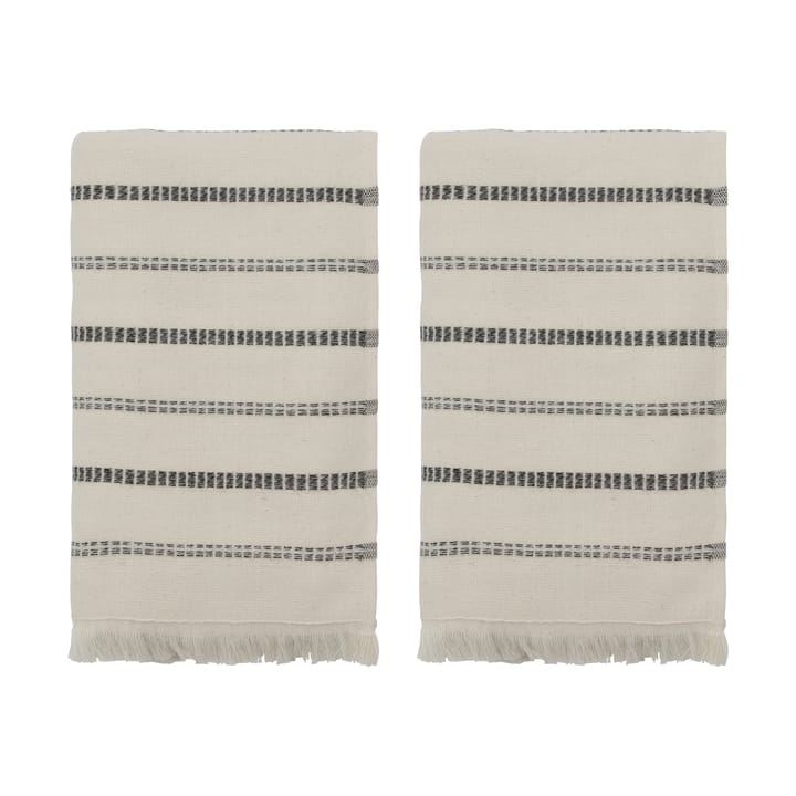 트루 타월 2개 세트 - Off-White-black, 50x100 cm - Meraki | 메라키