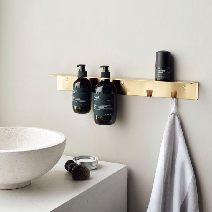 메라키 보틀 행거가 있는 선반과 후크, Brushed brass finish Meraki | 메라키