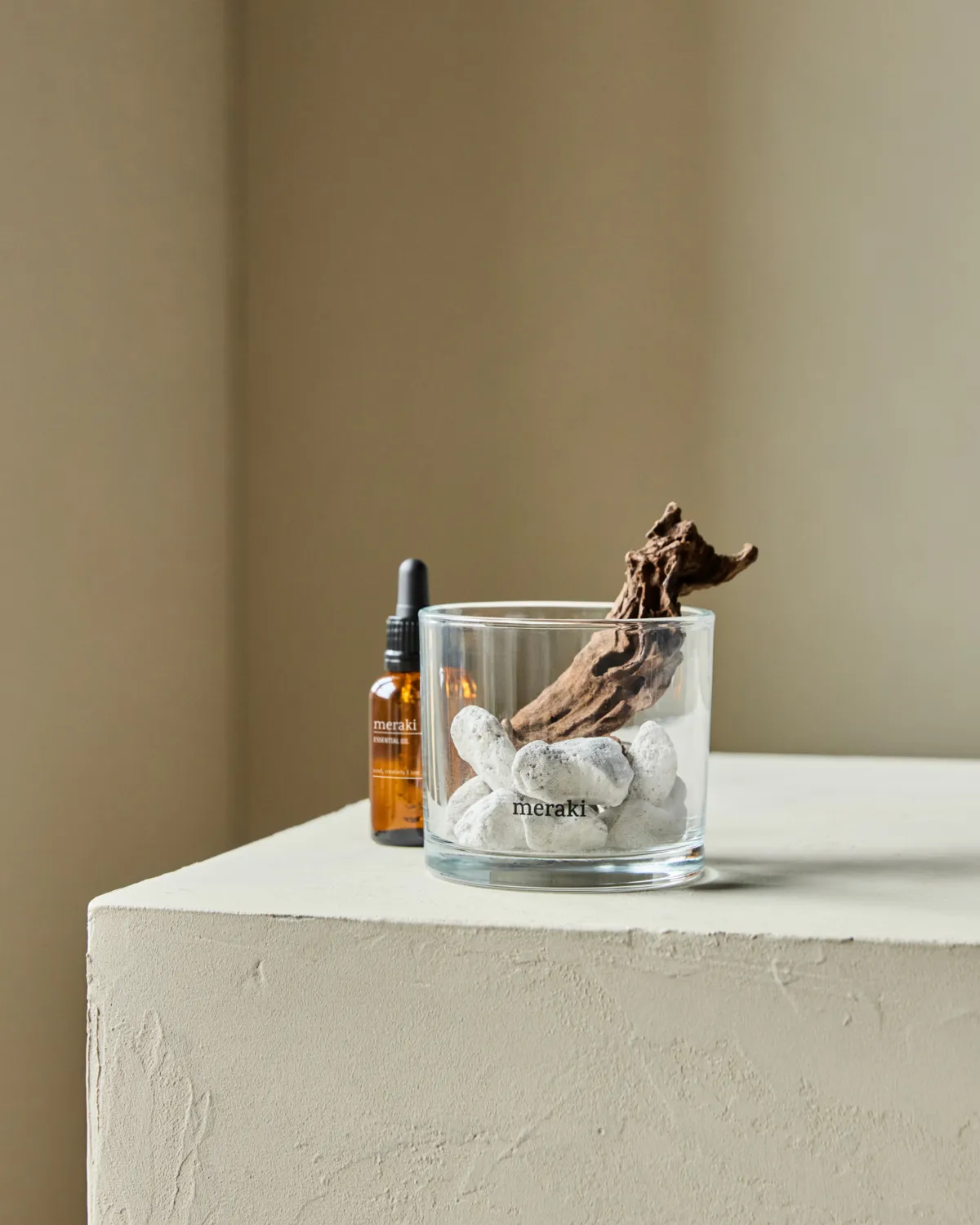 메라키 용암석 & 우드 디퓨저(오일 포함), Herbal calm, White Meraki | 메라키