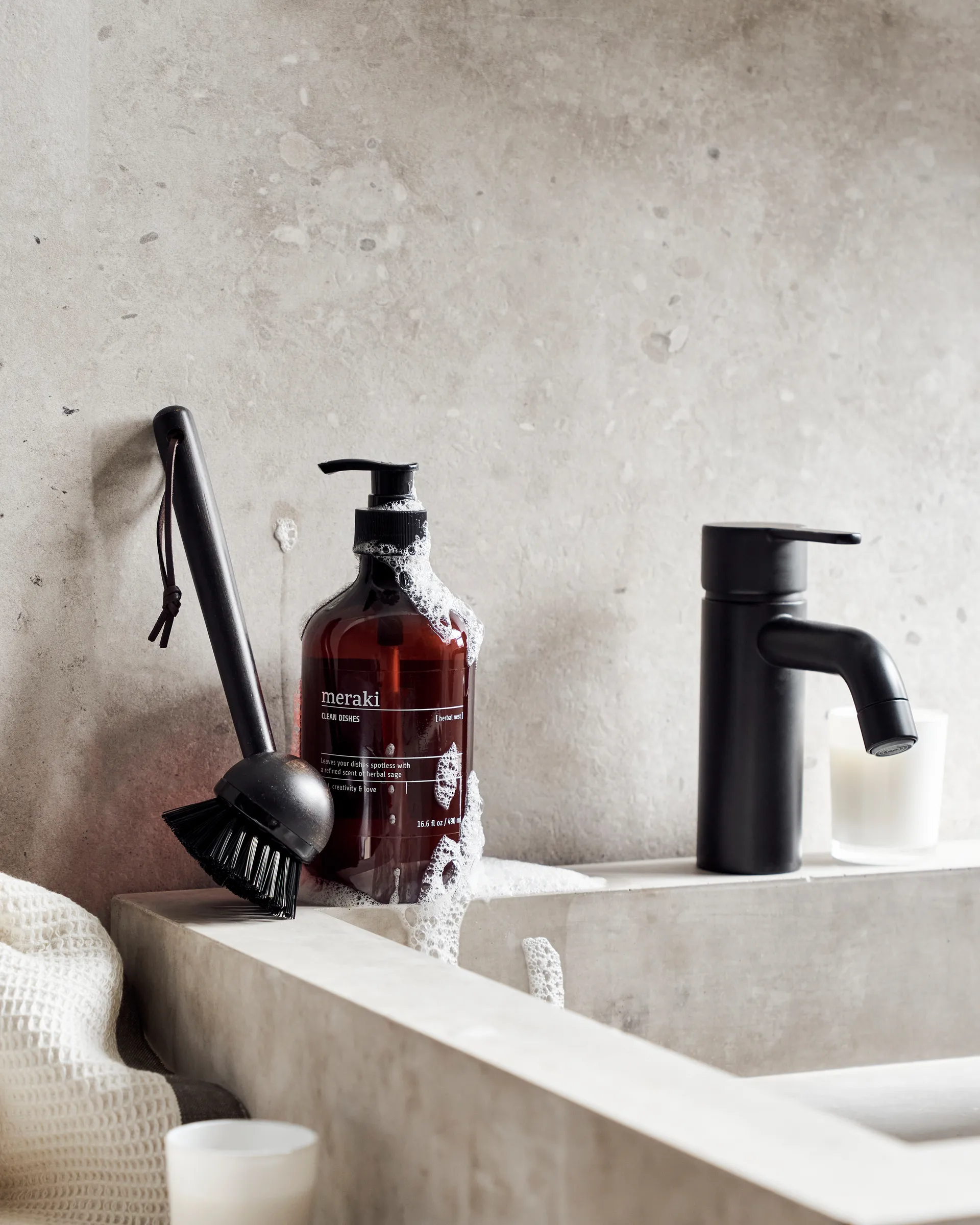 메라키 기프트 세트 접시 비누 & 접시 브러시, Herbal nest Meraki | 메라키