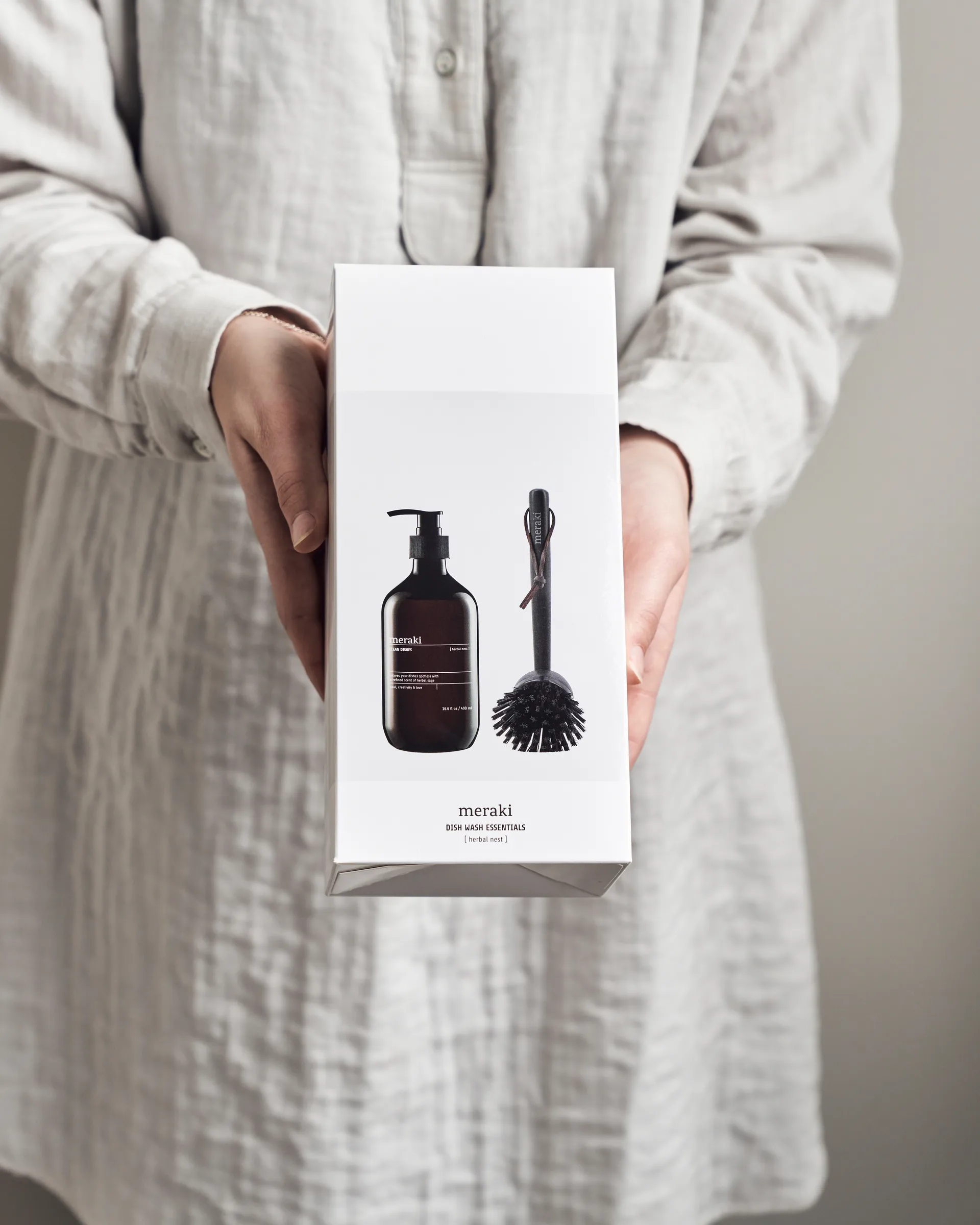 메라키 기프트 세트 접시 비누 & 접시 브러시, Herbal nest Meraki | 메라키