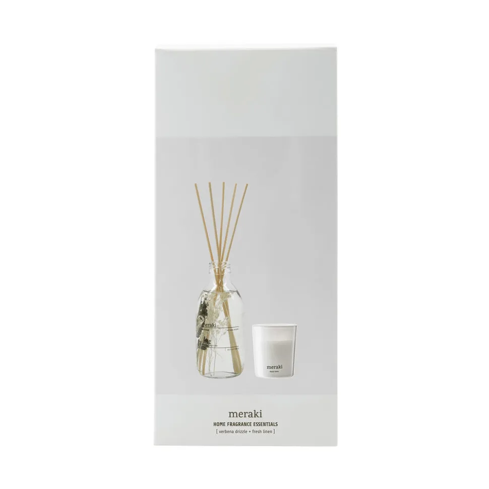 Meraki 선물 세트 디퓨저와 향초, Verbena drizzle-fresh linen Meraki | 메라키