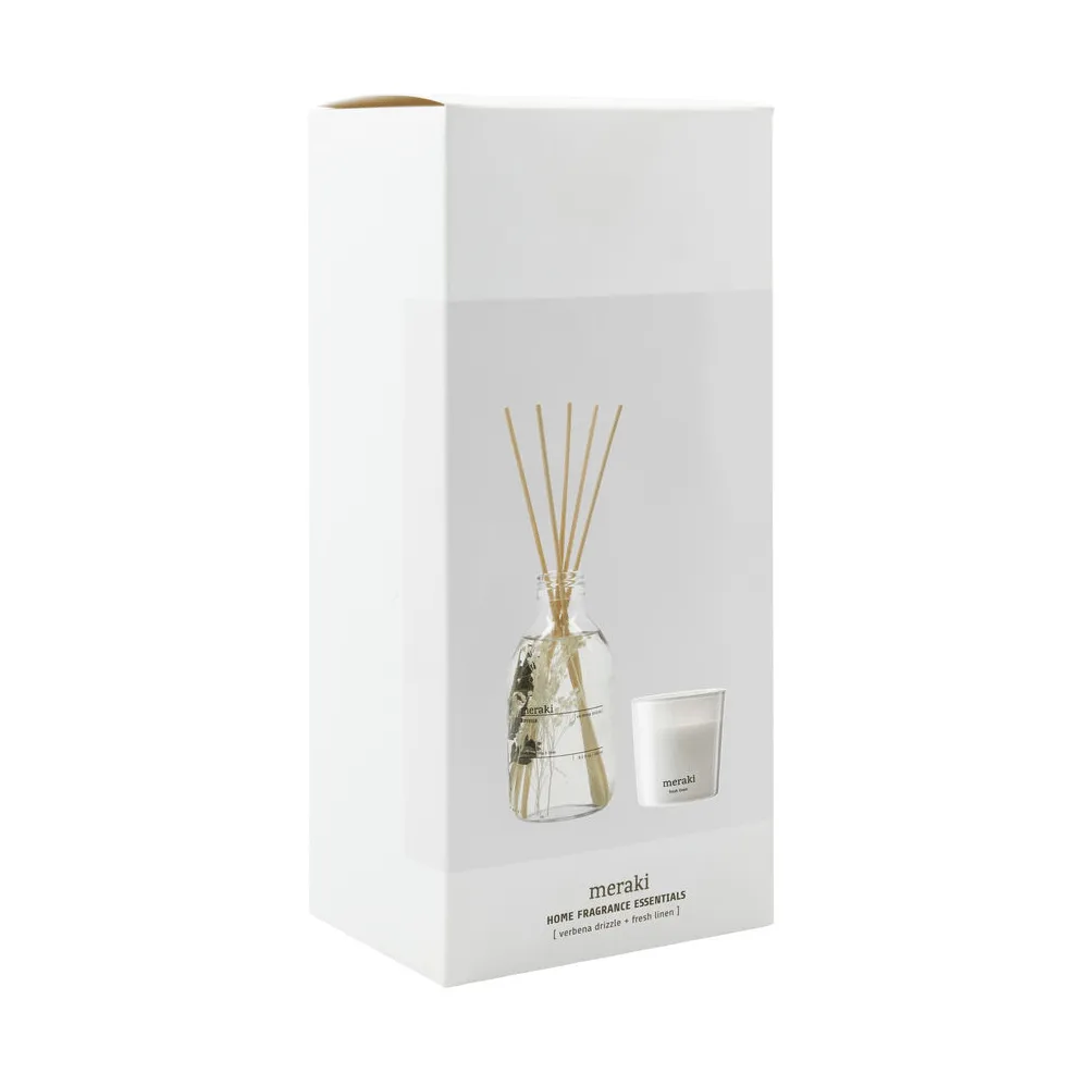 Meraki 선물 세트 디퓨저와 향초, Verbena drizzle-fresh linen Meraki | 메라키