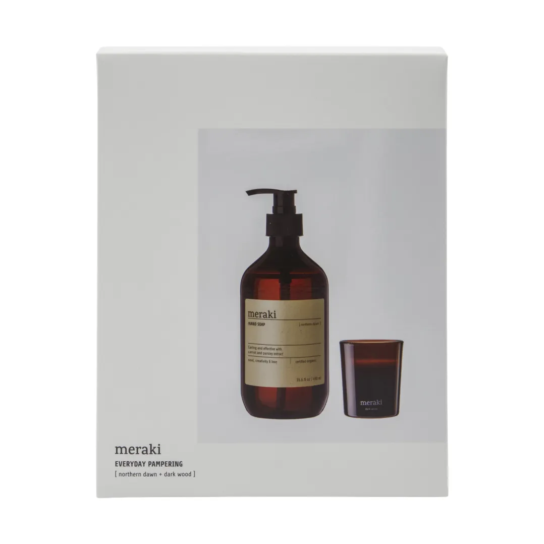메라키 기프트 세트 핸드 솝 & 센티드 캔들, Northern dawn + dark wood Meraki | 메라키