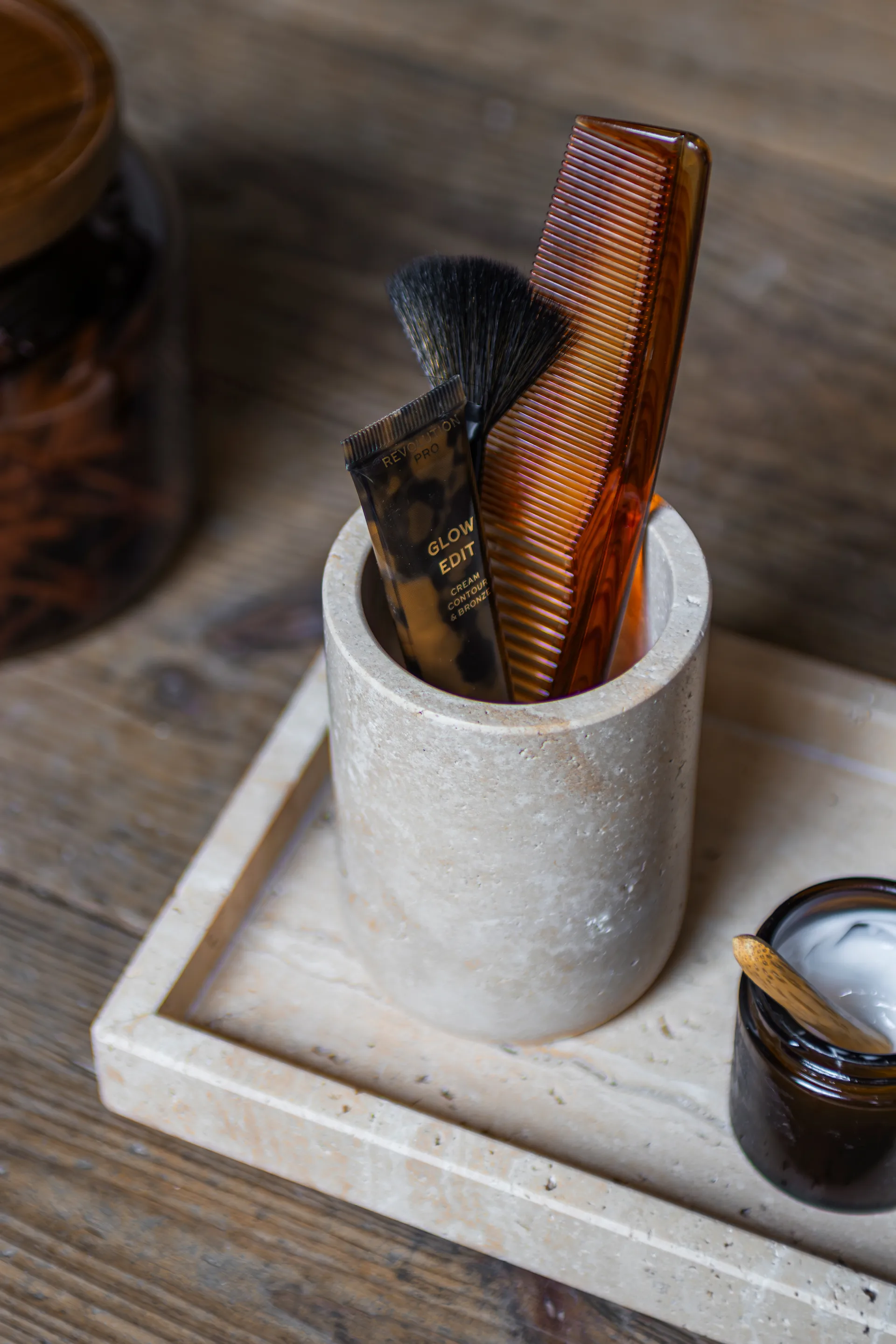 트래버틴 칫솔 홀더 10 cm, Linen Mette Ditmer | 매트 딧메르