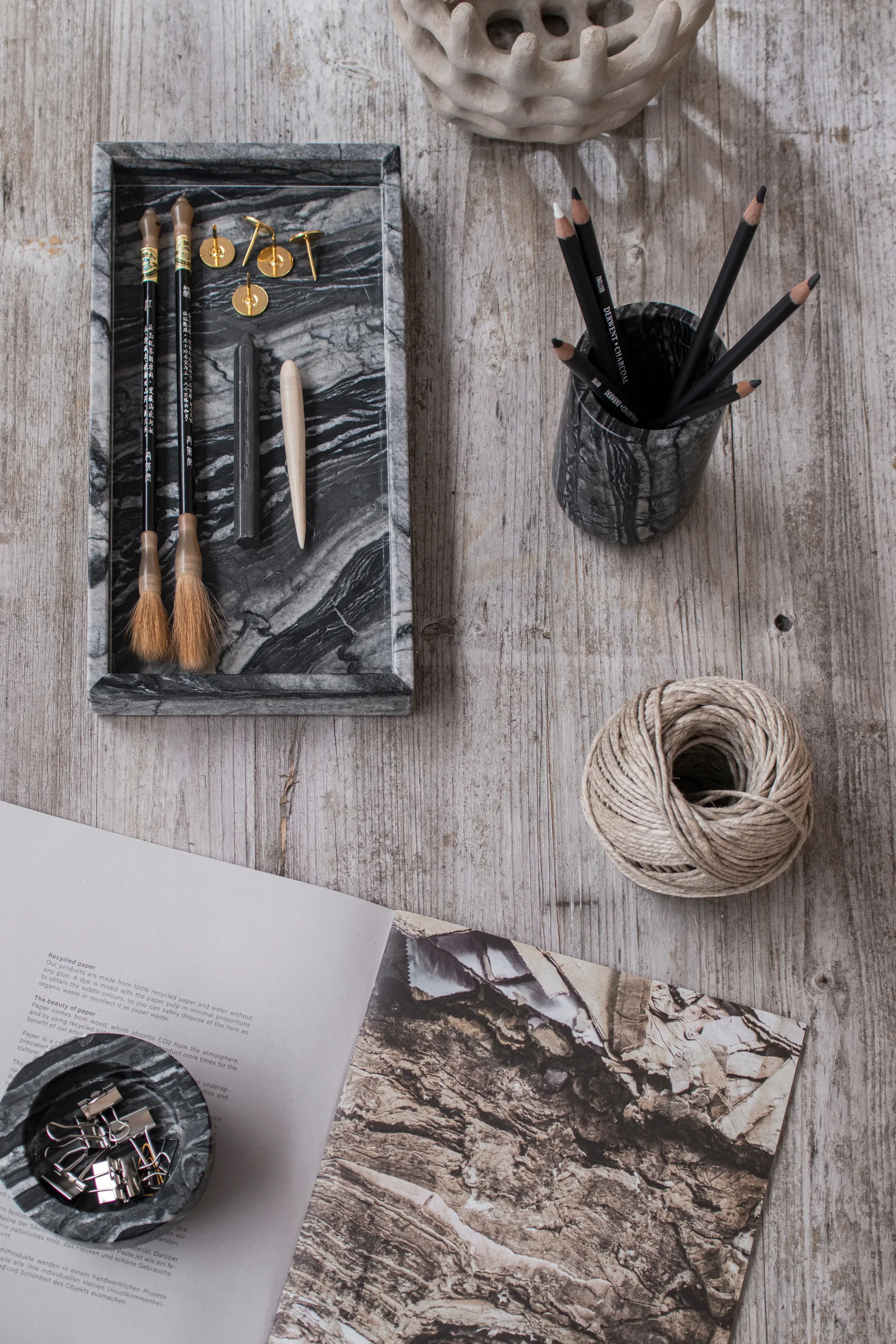 마블 장식 트레이 16x31 cm, Black-Grey Mette Ditmer | 매트 딧메르