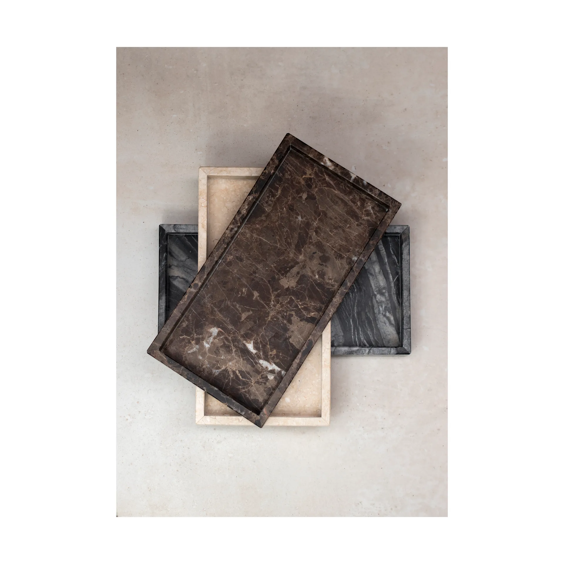 마블 장식 트레이 16x31 cm, Black-Grey Mette Ditmer | 매트 딧메르