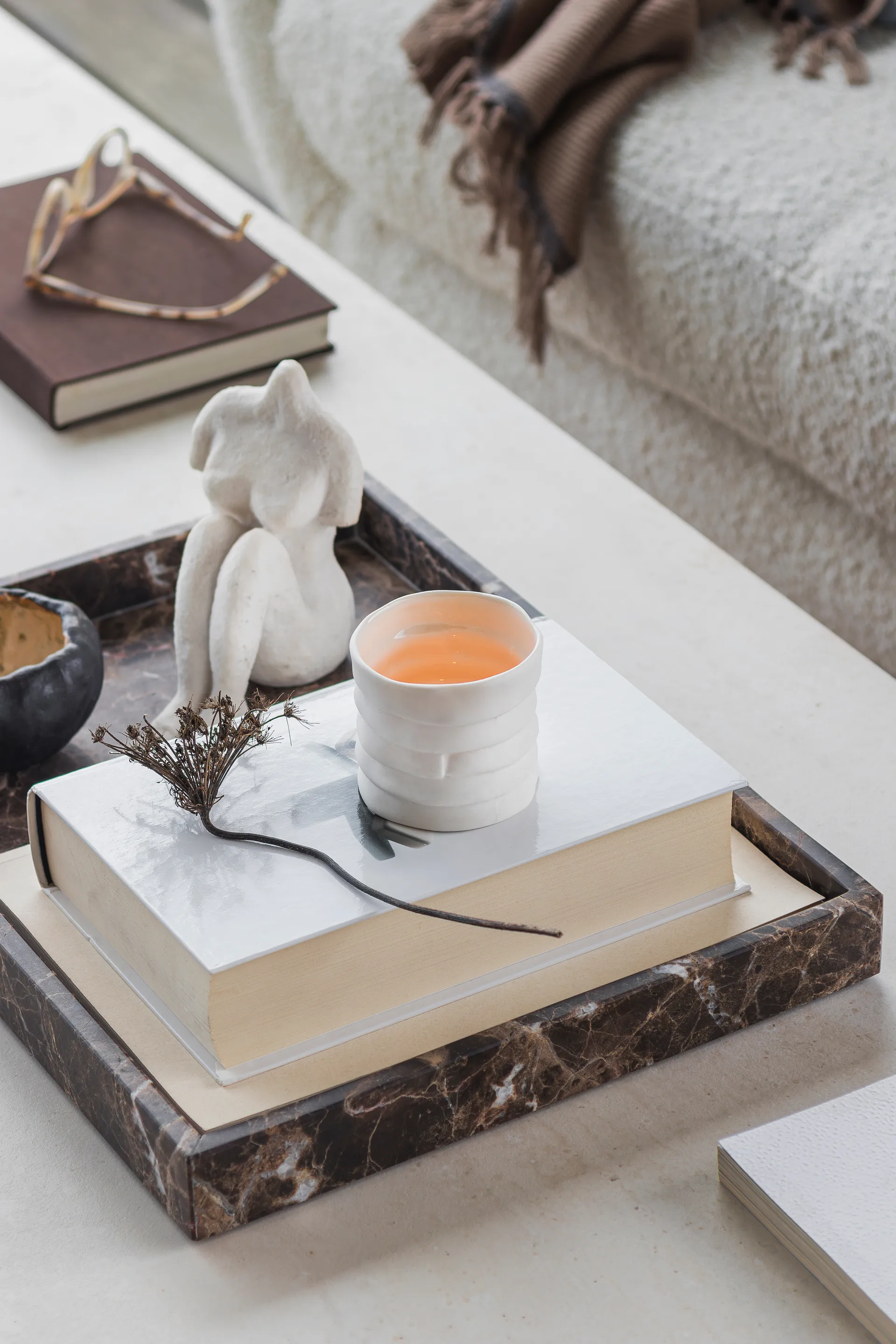 마블 장식 트레이 라지 30x40 cm, Brown Mette Ditmer | 매트 딧메르