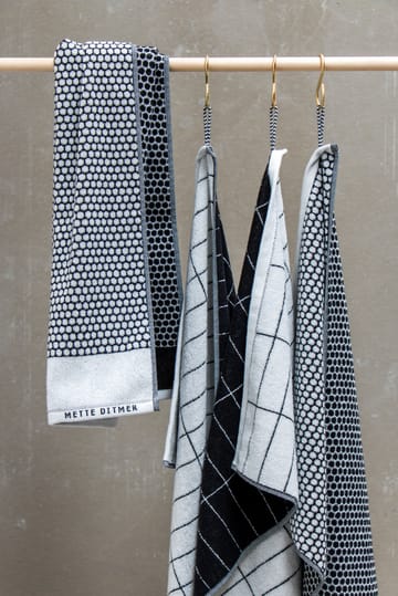 그리드 게스트 타월 38x60 cm 2개 세트 - Black-off white - Mette Ditmer | 매트 딧메르