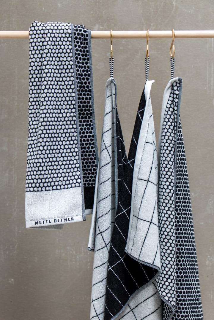 그리드 게스트 타월 38x60 cm 2개 세트, Black-off white Mette Ditmer | 매트 딧메르